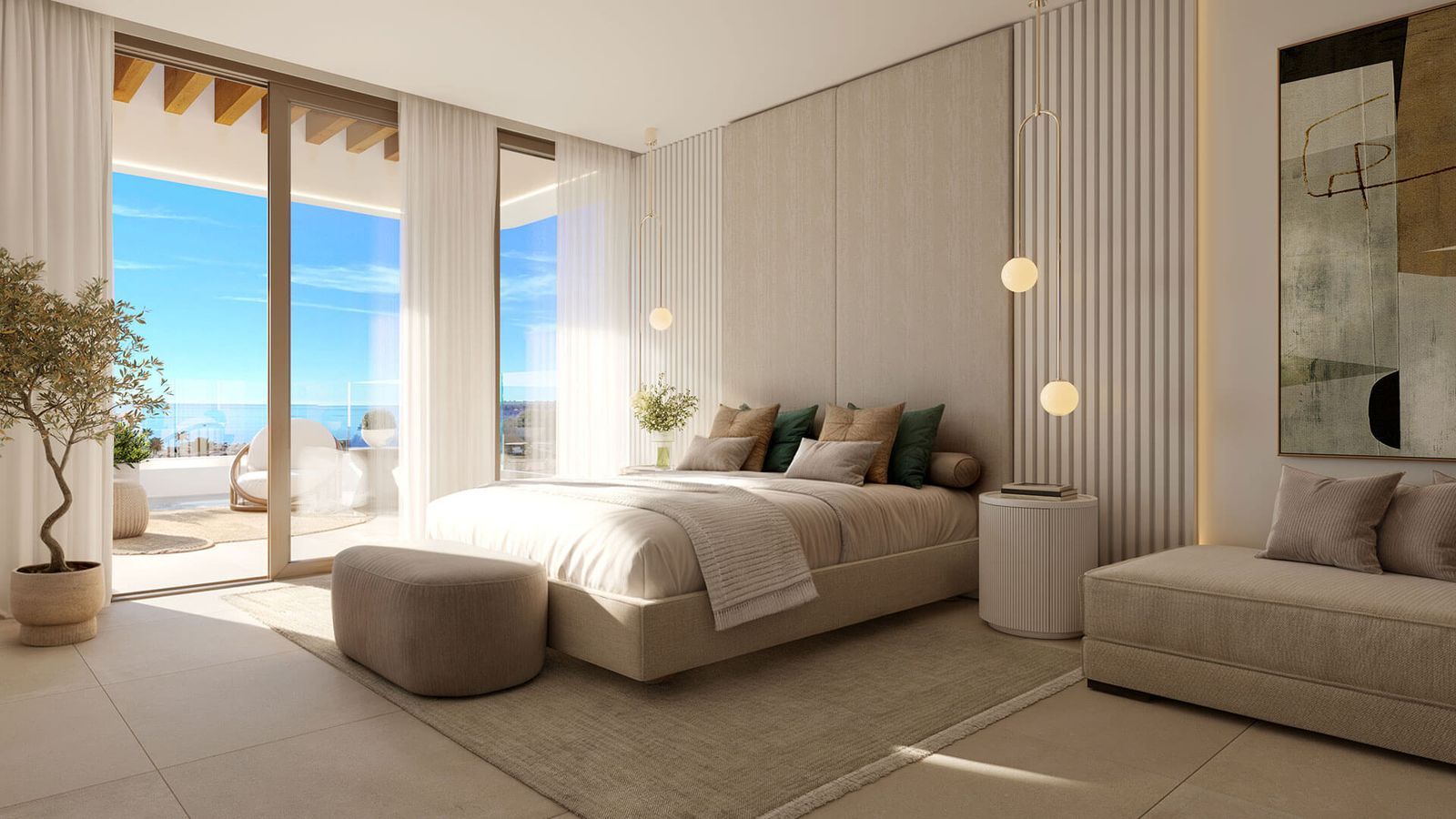 06 luxurious bedroom ocean view balcony